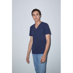 UNISEX TRI-BLEND RÖVID UJJÚ V-NYAKÚ PÓLÓ