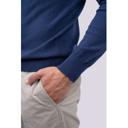 MEN’S CREW NECK FINE GAUGE COTTON PULLOVER